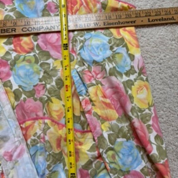 Vintage 70s handmade floral cobblers smock full apron - Picture 7 of 13